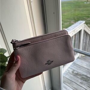 Coach Pink Double Zip Wallet Wristlet